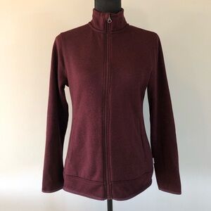 Women’s Eddie Bauer Radiator Dark Garnet Fleece zip up sweater jacket size S